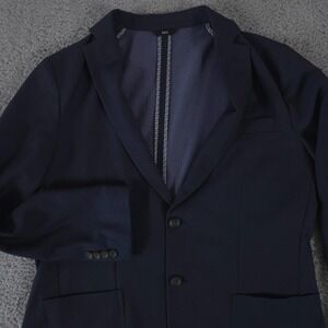 Haggar Blazer Mens Large Navy The Park Blazer Stretch Tailored Fit Sport Jacket
